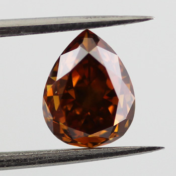 Fancy Deep Brown Orange Diamond, Pear, 1.51 carat