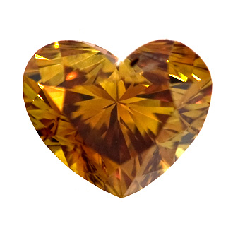 Fancy Deep Brown Orange Diamond, Heart, 1.08 carat, SI2