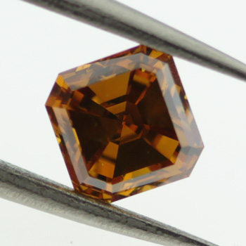 GIA Asscher Fancy Deep Brown Orange Diamond, 1.01 carat