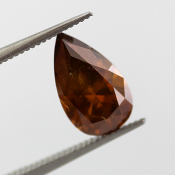 Fancy Deep Brown Orange Diamond, Pear, 2.01 carat