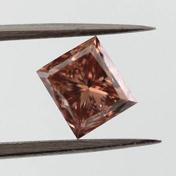 Fancy Deep Brown Pink Diamond, Princess, 0.98 carat