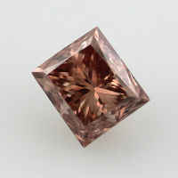 Fancy Deep Brown Pink Diamond, Princess, 0.98 carat - Thumbnail