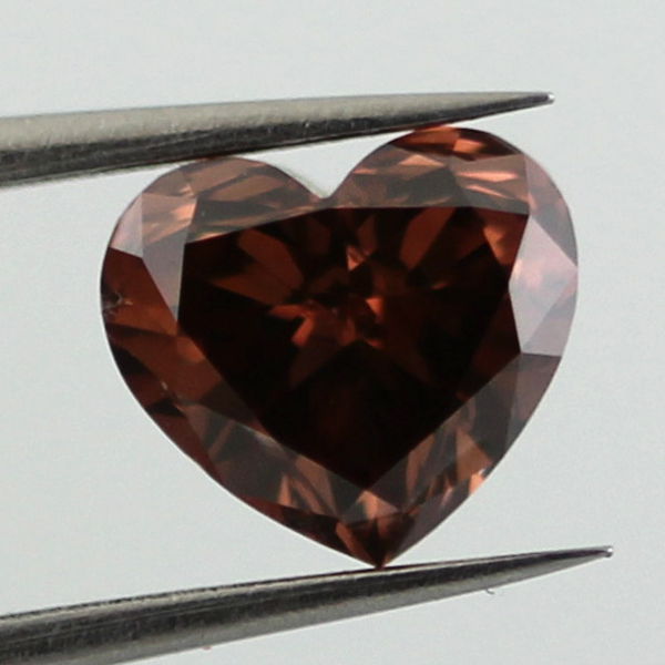 Fancy Deep Brown Pink Diamond, Heart, 0.91 carat