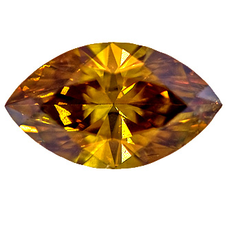 Fancy Deep Brown Yellow, 0.55 carat, SI2