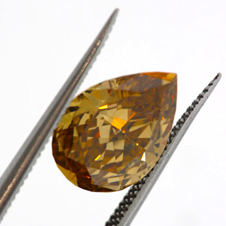 Fancy Deep Brown Yellow Diamond, Pear, 1.51 carat