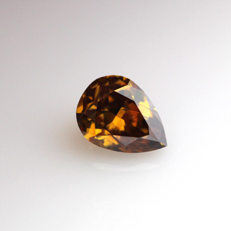 Fancy Deep Brown Yellow Diamond, Pear, 1.03 carat, VS2 - B