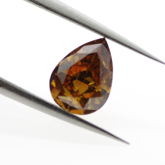 Fancy Deep Brown Yellow Diamond, Pear, 1.03 carat, VS2