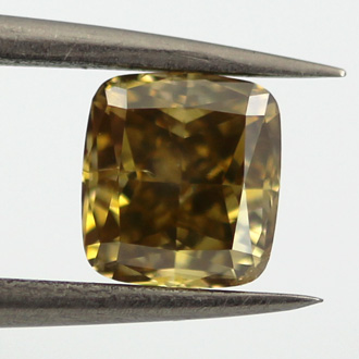 Fancy Deep Brown Yellow Diamond, Cushion, 1.00 carat, SI2 - B