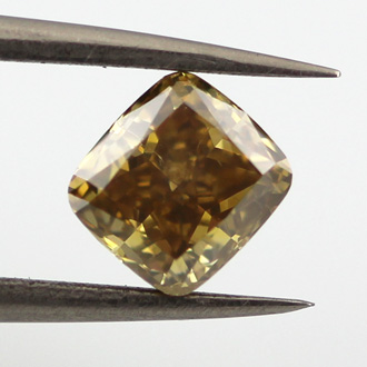 Fancy Deep Brown Yellow Diamond, Cushion, 1.00 carat, SI2- C