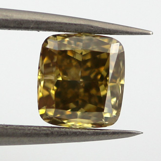 Fancy Deep Brown Yellow Diamond, Cushion, 1.00 carat, SI2