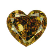 Fancy Deep Brown Yellow Diamond, Heart, 1.02 carat, VS1