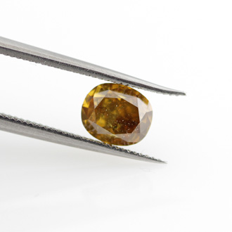 Fancy Deep Brown Yellow Diamond, Cushion, 0.88 carat - Thumbnail