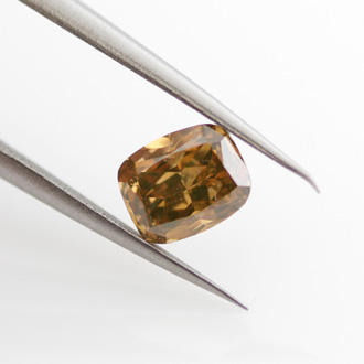 Fancy Deep Brown Yellow Diamond, Cushion, 0.70 carat - B