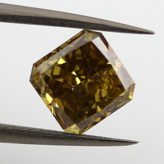 Fancy Deep Brownish Greenish Yellow Chameleon Diamond, Radiant, 1.55 carat - B