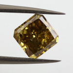 Fancy Deep Brownish Greenish Yellow Chameleon Diamond, Radiant, 1.55 carat - Thumbnail