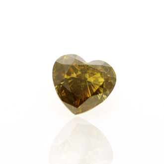 Fancy Deep Brownish Greenish Yellow Diamond, Heart, 1.01 carat - B Thumbnail