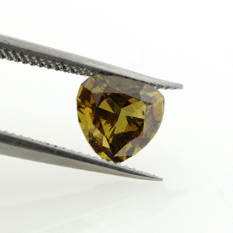 Fancy Deep Brownish Greenish Yellow Diamond, Heart, 0.70 carat, VS2 - B