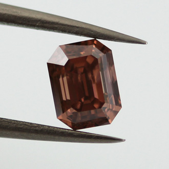 Fancy Deep Brownish Orangy Pink Diamond, Emerald, 0.91 carat