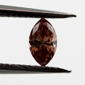 Fancy Deep Brownish Orangy Pink Diamond, Marquise, 0.12 carat