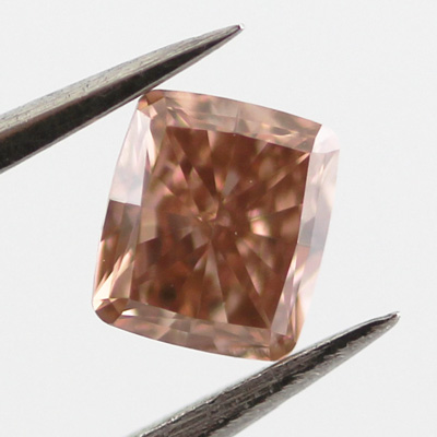 Fancy Deep Brownish Orangy Pink Diamond, Cushion, 0.27 carat, VVS1 - B