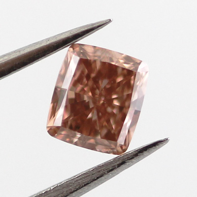 Fancy Deep Brownish Orangy Pink Diamond, Cushion, 0.27 carat, VVS1- C