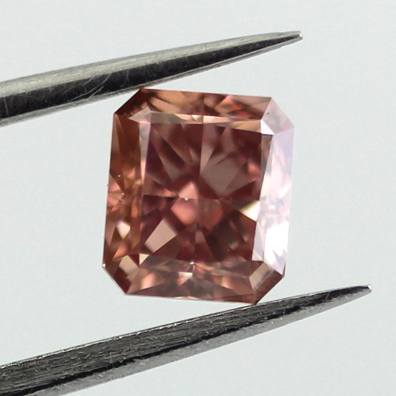 Fancy Deep Brownish Orangy Pink Diamond, Radiant, 0.70 carat, VS1
