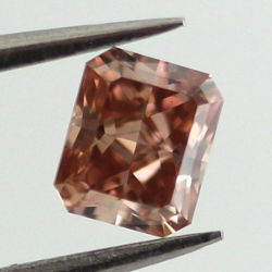 Fancy Deep Brownish Orangy Pink Diamond, Radiant, 0.35 carat, VS1 - Thumbnail