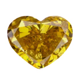 Fancy Deep Brownish Orangy Yellow Diamond, Heart, 0.91 carat, SI1