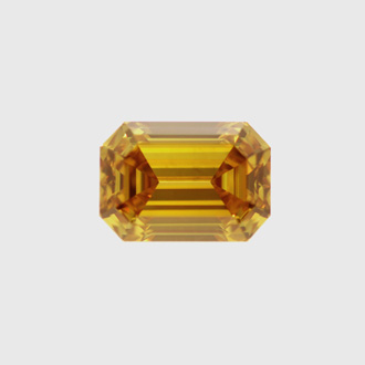 Fancy Deep Brownish Orangy Yellow Diamond, Emerald, 1.05 carat, SI1 - B