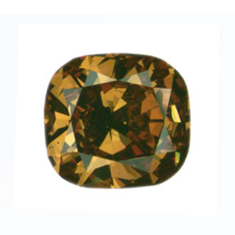 Fancy Deep Brownish Orangy Yellow Diamond, Cushion, 0.70 carat, SI2