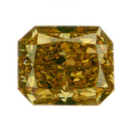 Fancy Deep Brownish Orangy Yellow Diamond, Radiant, 0.90 carat, VS2