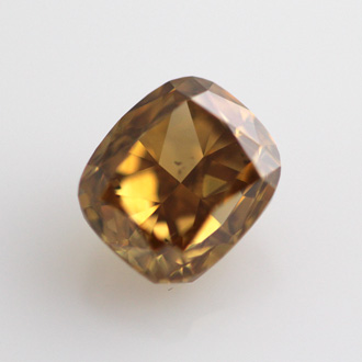 Fancy Deep Brownish Orangy Yellow Diamond, Cushion, 1.02 carat, SI1