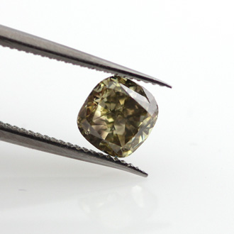 Fancy Deep Brownish Orangy Yellow Diamond, Cushion, 0.71 carat