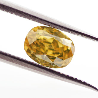 Fancy Deep Brownish Orangy Yellow Diamond, Oval, 0.49 carat, SI1