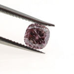 Fancy Deep Brownish Purple Pink Diamond, Cushion, 0.31 carat, SI2 - Thumbnail