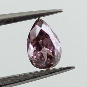 Fancy Deep Brownish Purple Pink Diamond, Pear, 0.16 carat - Thumbnail