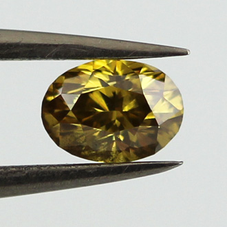 Fancy Deep Brownish Yellow Diamond, Oval, 0.32 carat - B