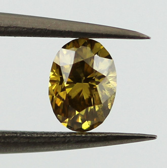Fancy Deep Brownish Yellow Diamond, Oval, 0.32 carat- C
