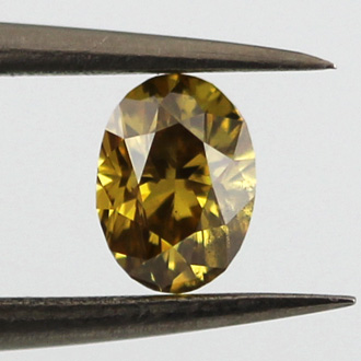 Fancy Deep Brownish Yellow Diamond, Oval, 0.32 carat