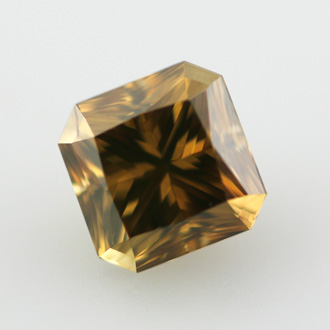 Fancy Deep Brownish Yellow Diamond, Radiant, 1.37 carat, SI2- C