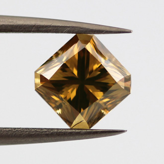 Fancy Deep Brownish Yellow Diamond, Radiant, 1.37 carat, SI2