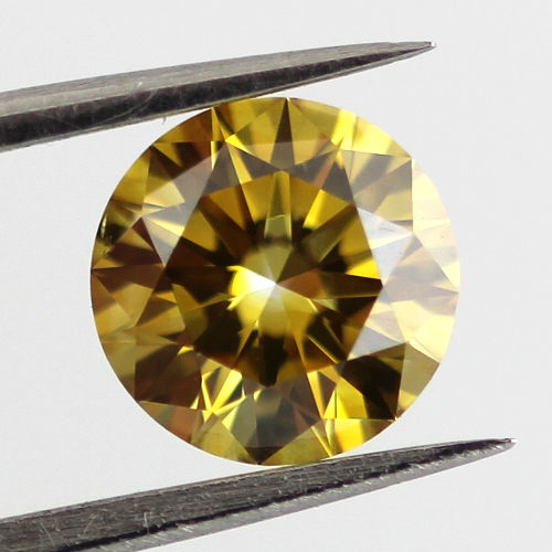 Fancy Deep Brownish Yellow Diamond, Round, 1.00 carat, SI1