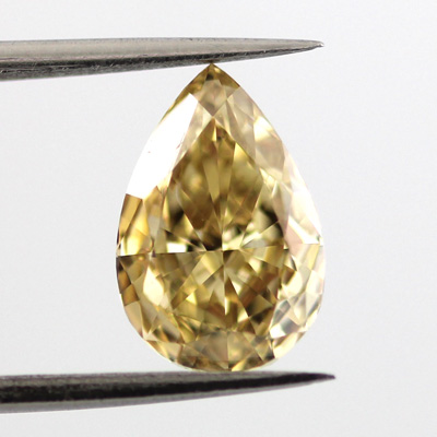 Fancy Deep Brownish Yellow Diamond, Pear, 1.60 carat, VVS1