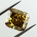 Fancy Deep Brownish Yellow Diamond, Radiant, 3.11 carat, SI2 - Thumbnail
