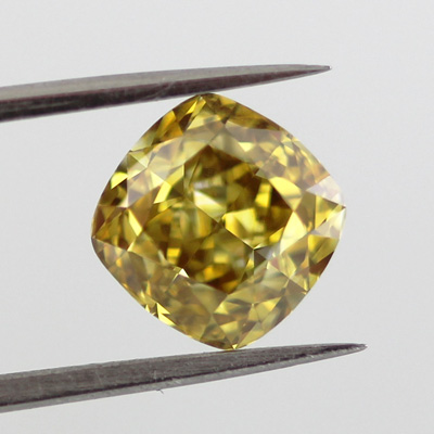 Fancy Deep Brownish Yellow Diamond, Cushion, 2.01 carat, VS1- C