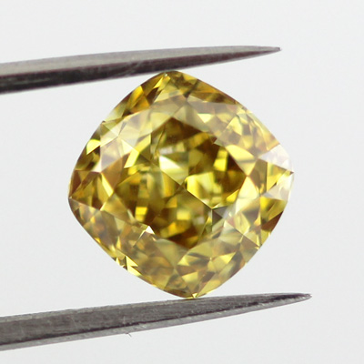 Fancy Deep Brownish Yellow Diamond, Cushion, 2.01 carat, VS1