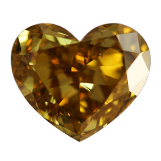 Fancy Deep Brownish Yellow Diamond, Heart, 1.06 carat, SI1