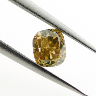 Fancy Deep Brownish Yellow Diamond, Cushion, 0.62 carat - B