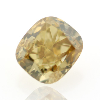 Fancy Deep Brownish Yellow Diamond, Cushion, 0.62 carat