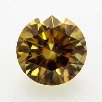 Fancy Deep Brownish Yellow Diamond, Round, 0.63 carat, VS1- C